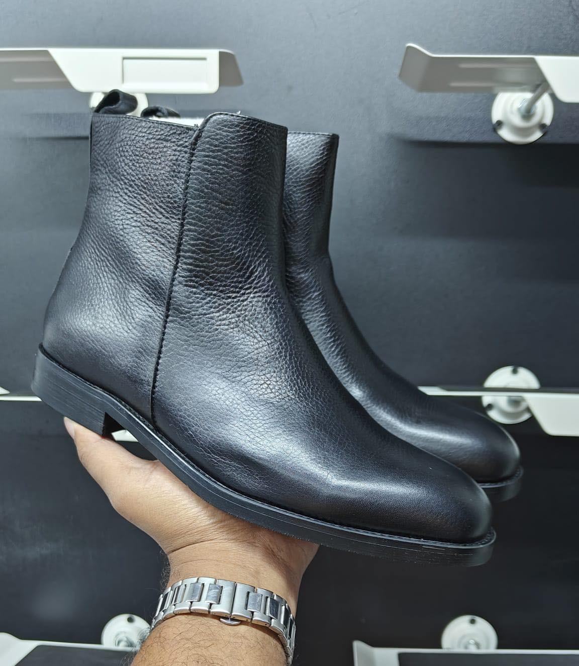 Billionaire Leather Boot Black
