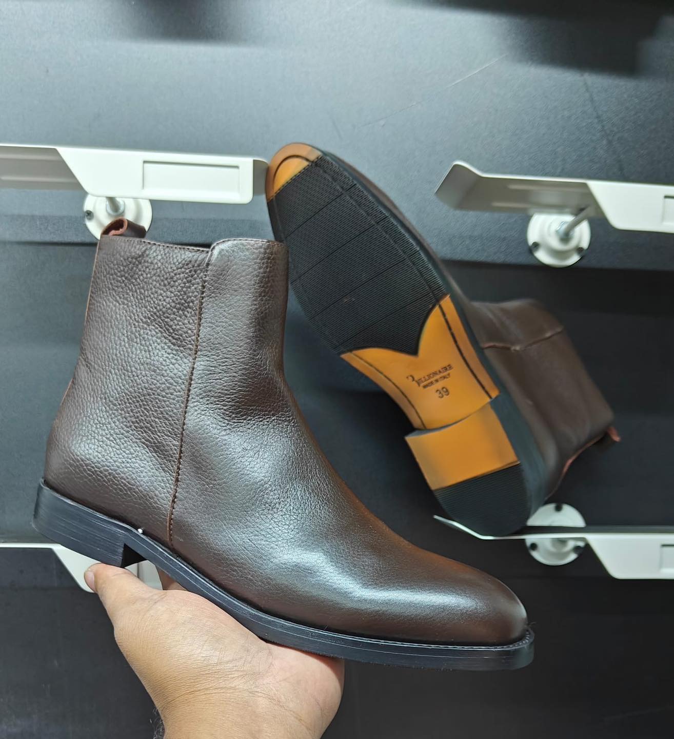 Billionaire Leather Boot Dark Brown
