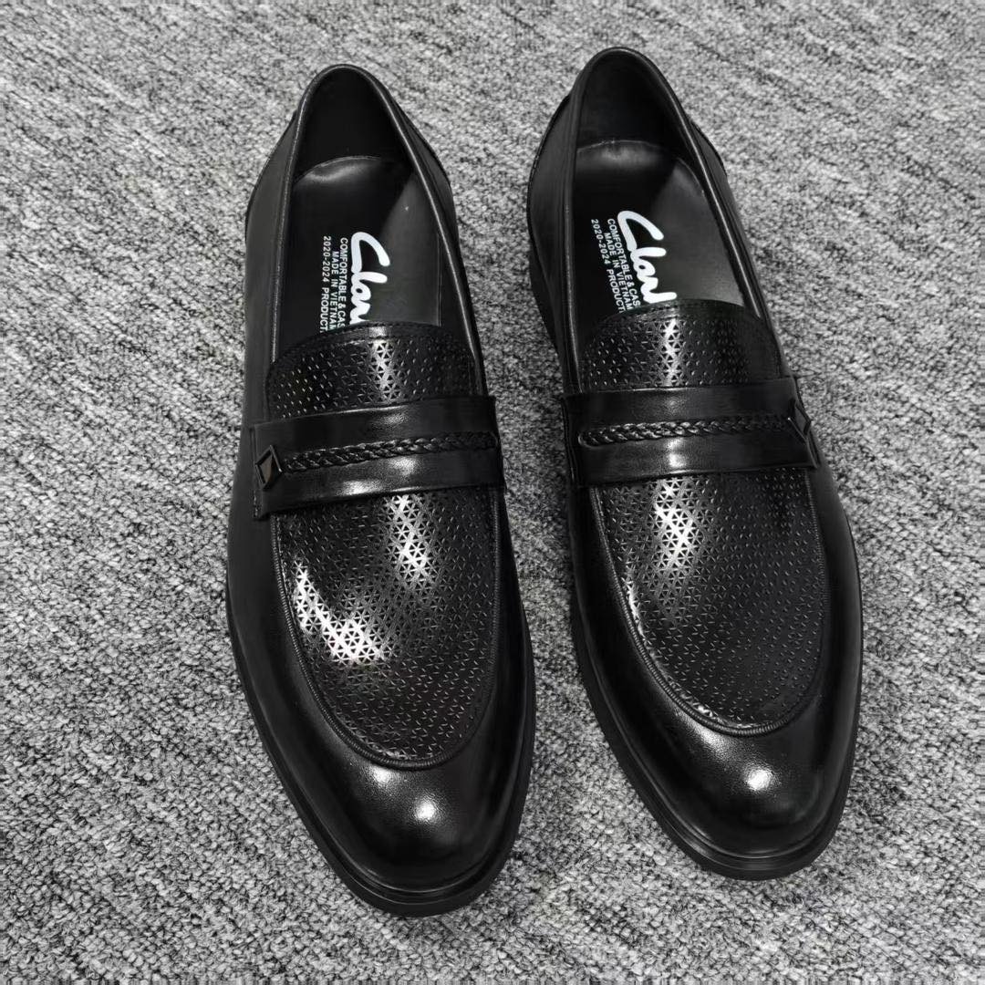 Clarks Perforated Leather Loafer Black