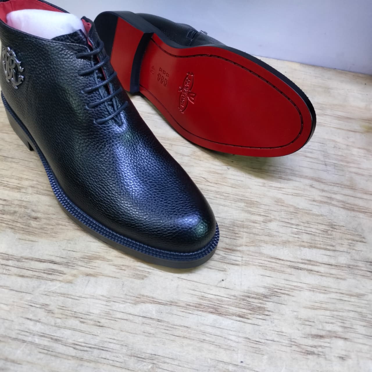 Roberto Cavalli Leather Chukka Boot Black