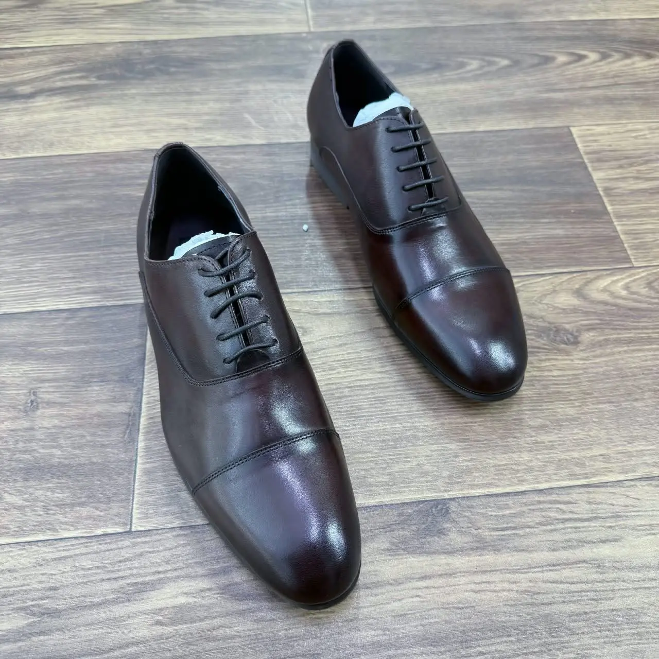 Billionaire--cap-toe-leather-shoes-dark-brown