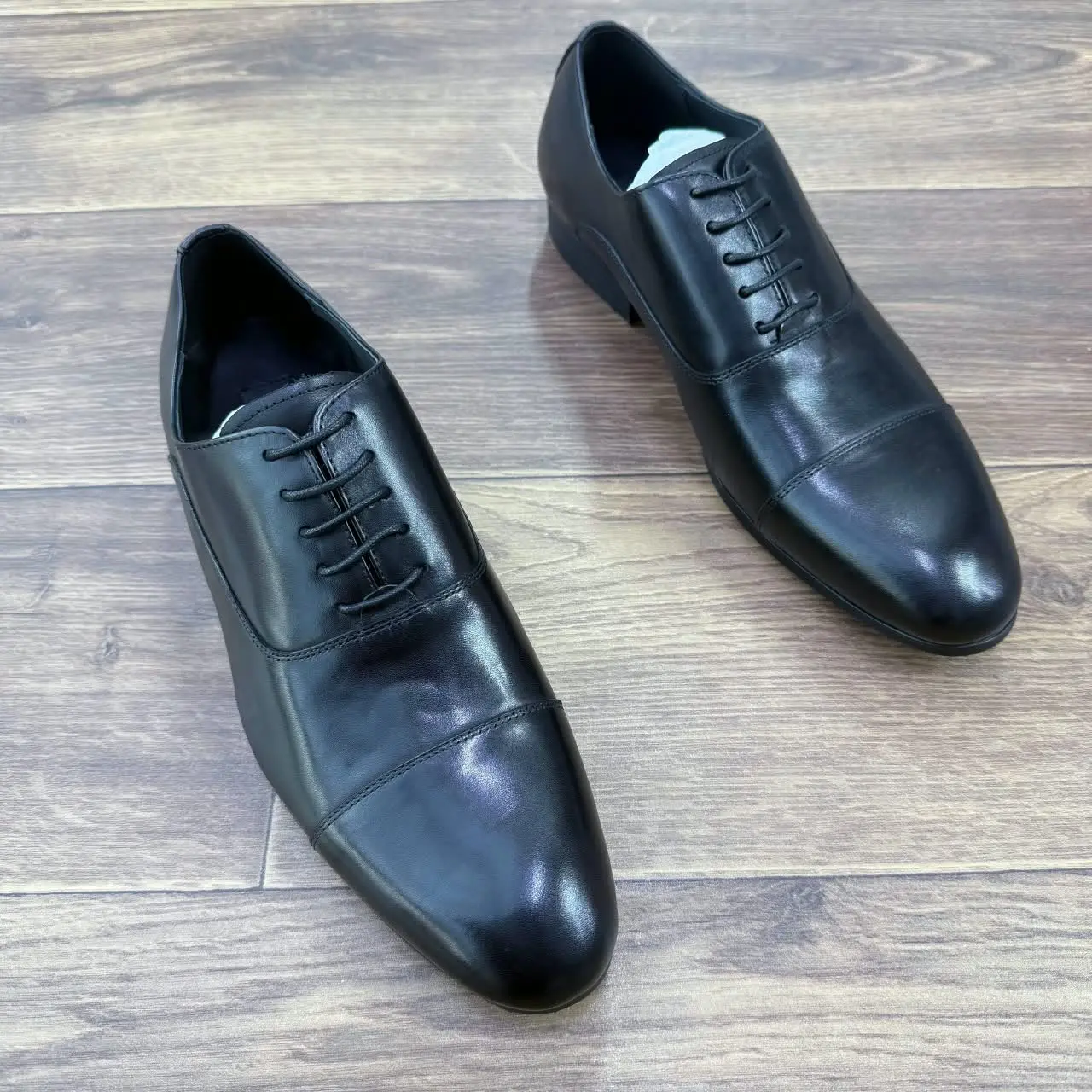 Billionaire--cap-toe-leather-shoes-black