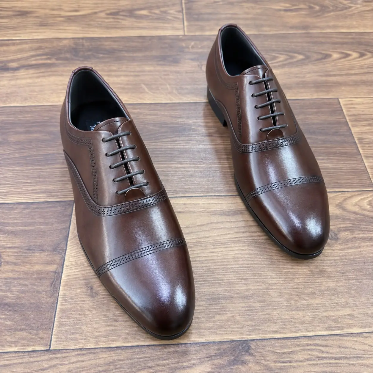 Billionaire-classic-cap-toe-leather-shoes-dark-brown