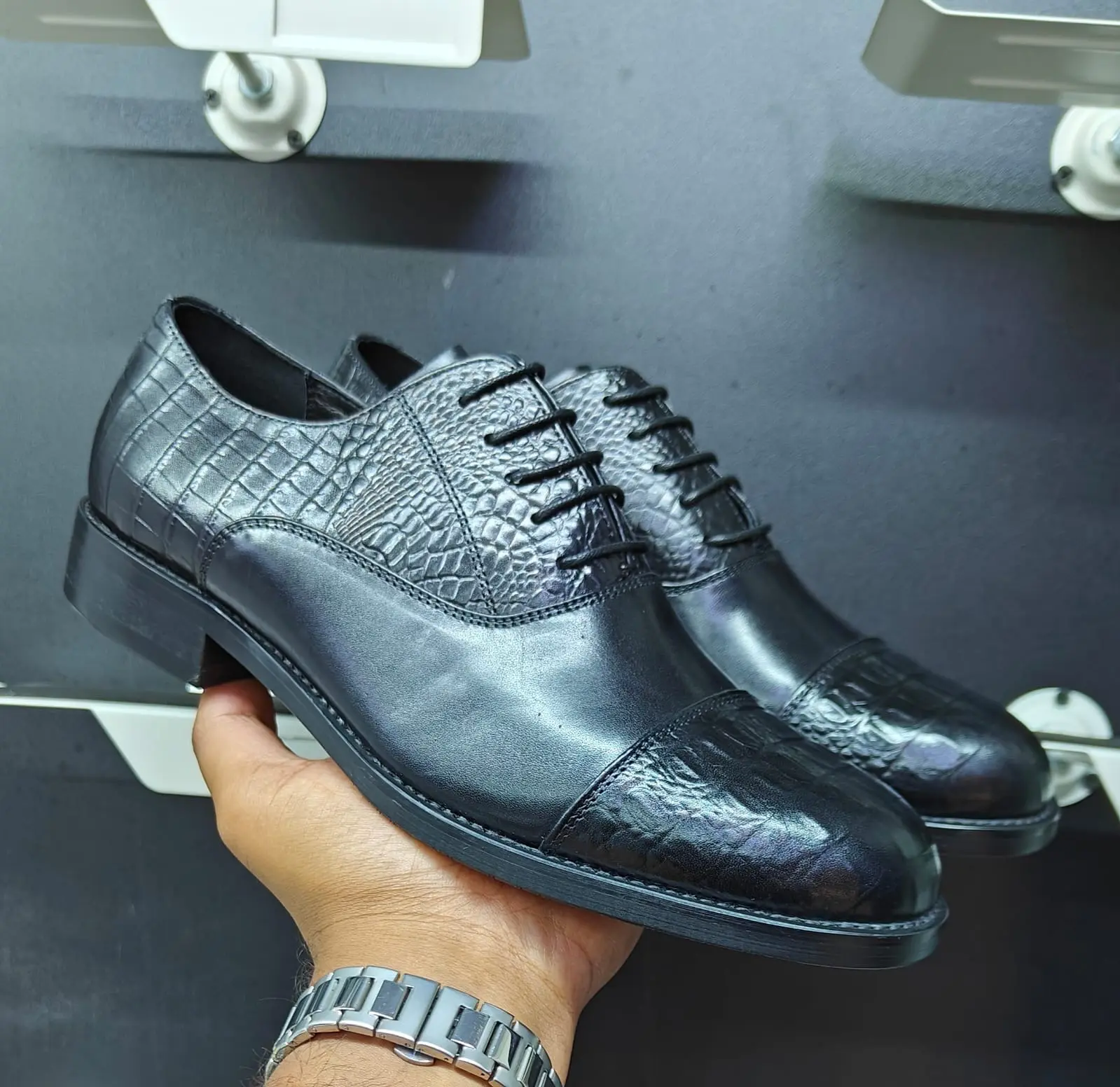 Clarks Executive Croc Oxford Brown