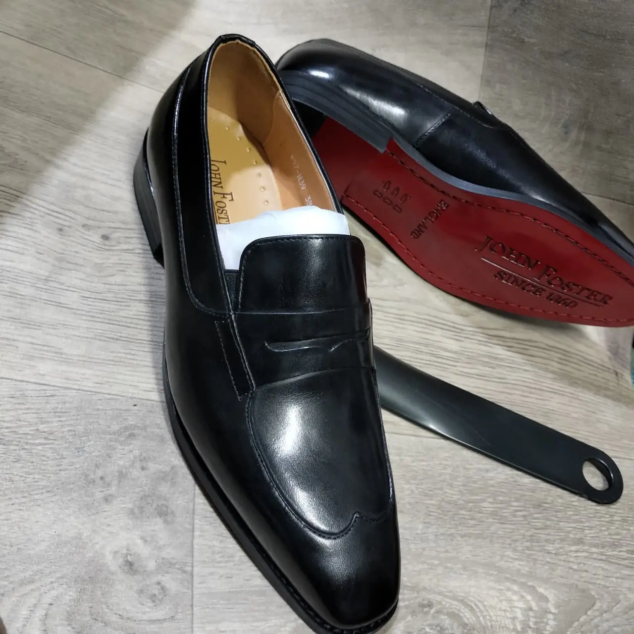 John Foster Black Penny Loafer Black Penny Loafer