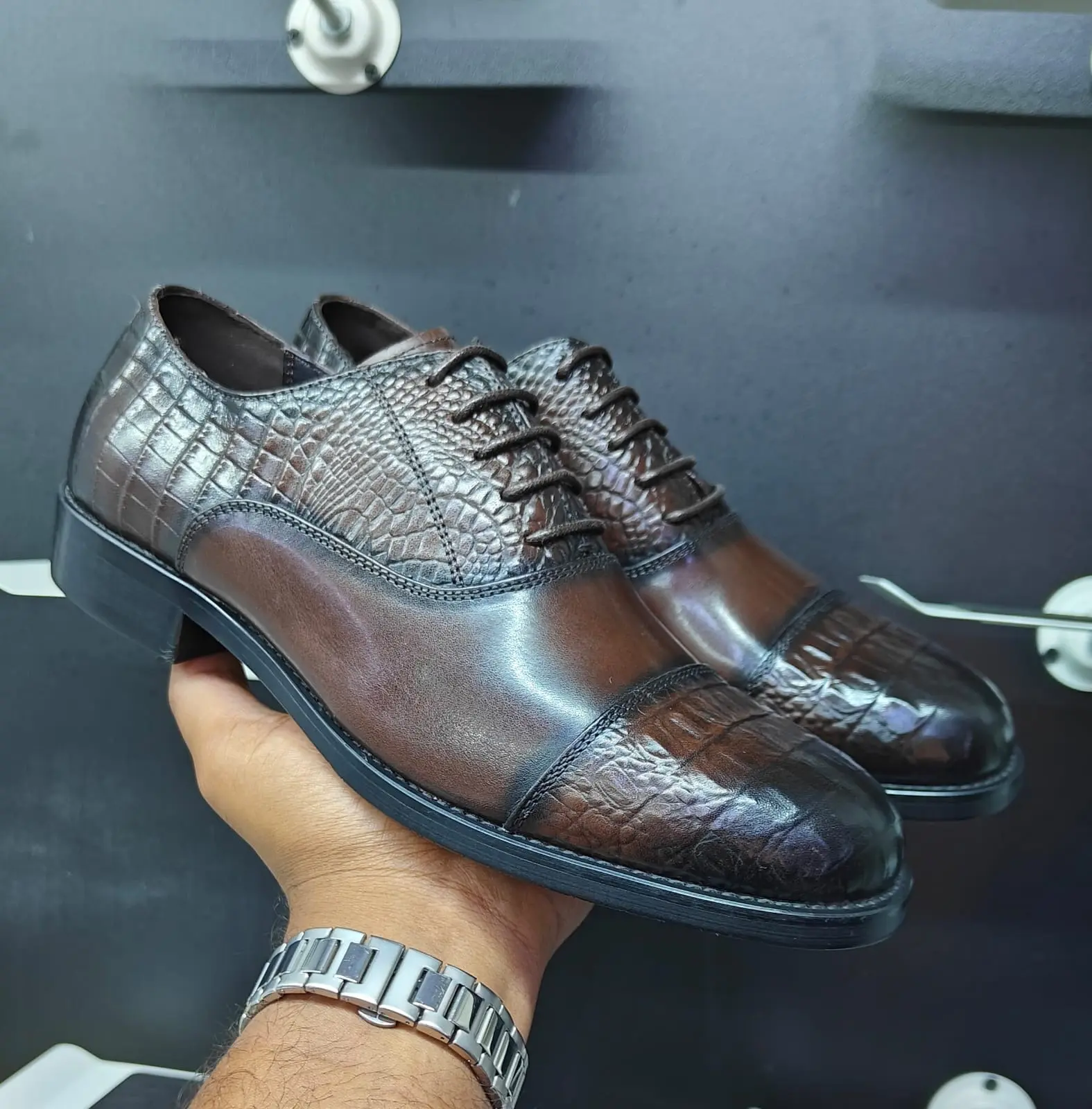 Clarks Executive Croc Oxford Black