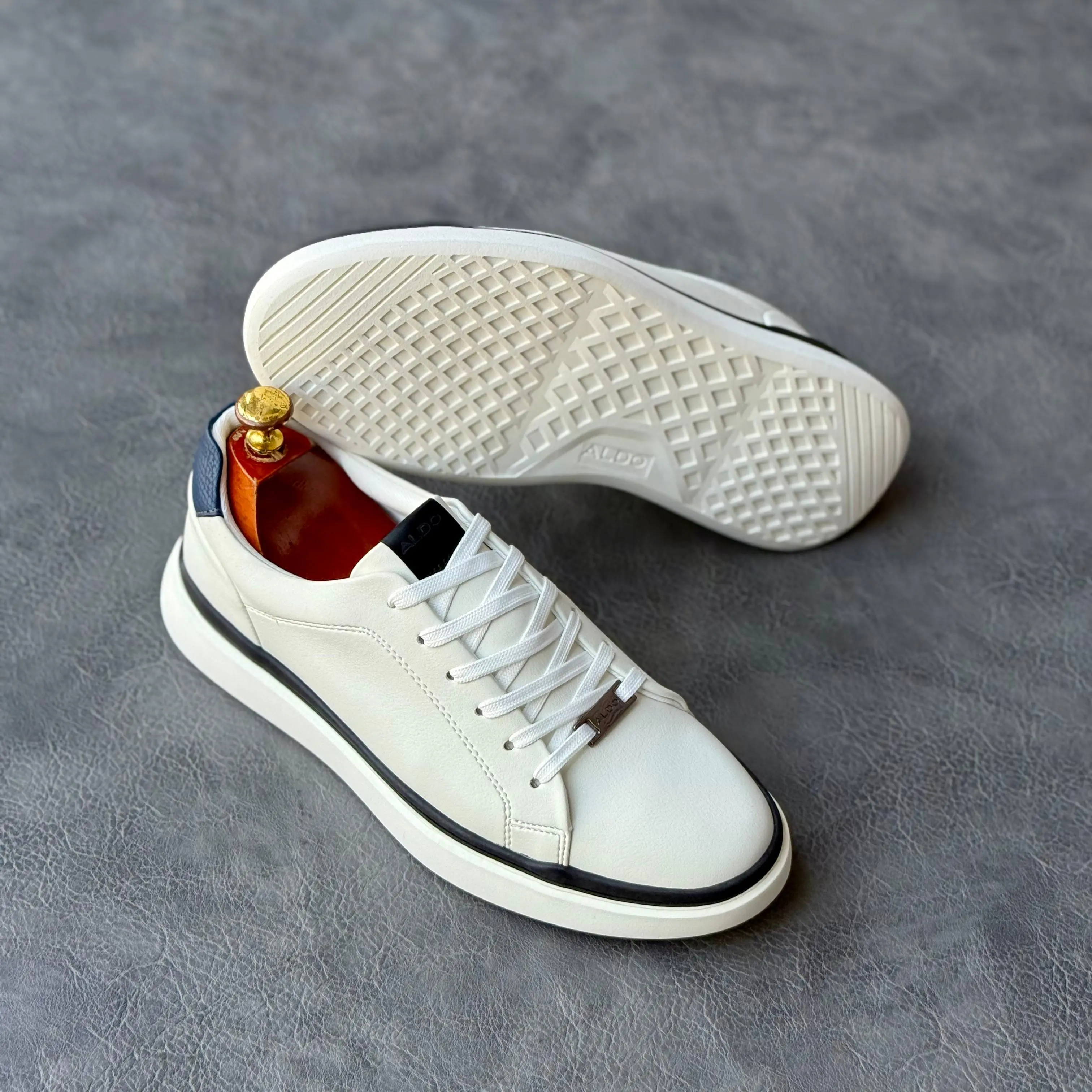 Aldo White & Navy Premium Sneaker