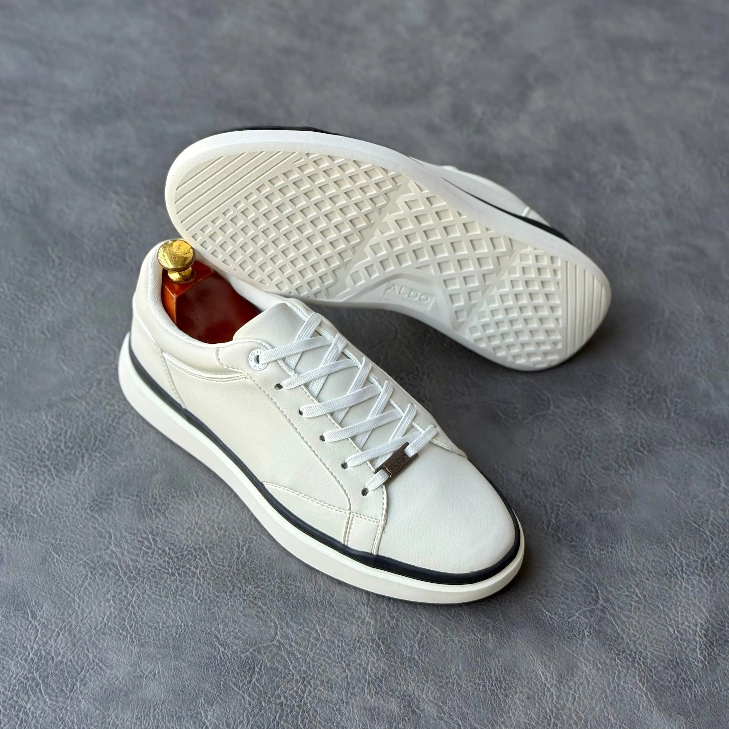 Aldo White Leather Sneaker