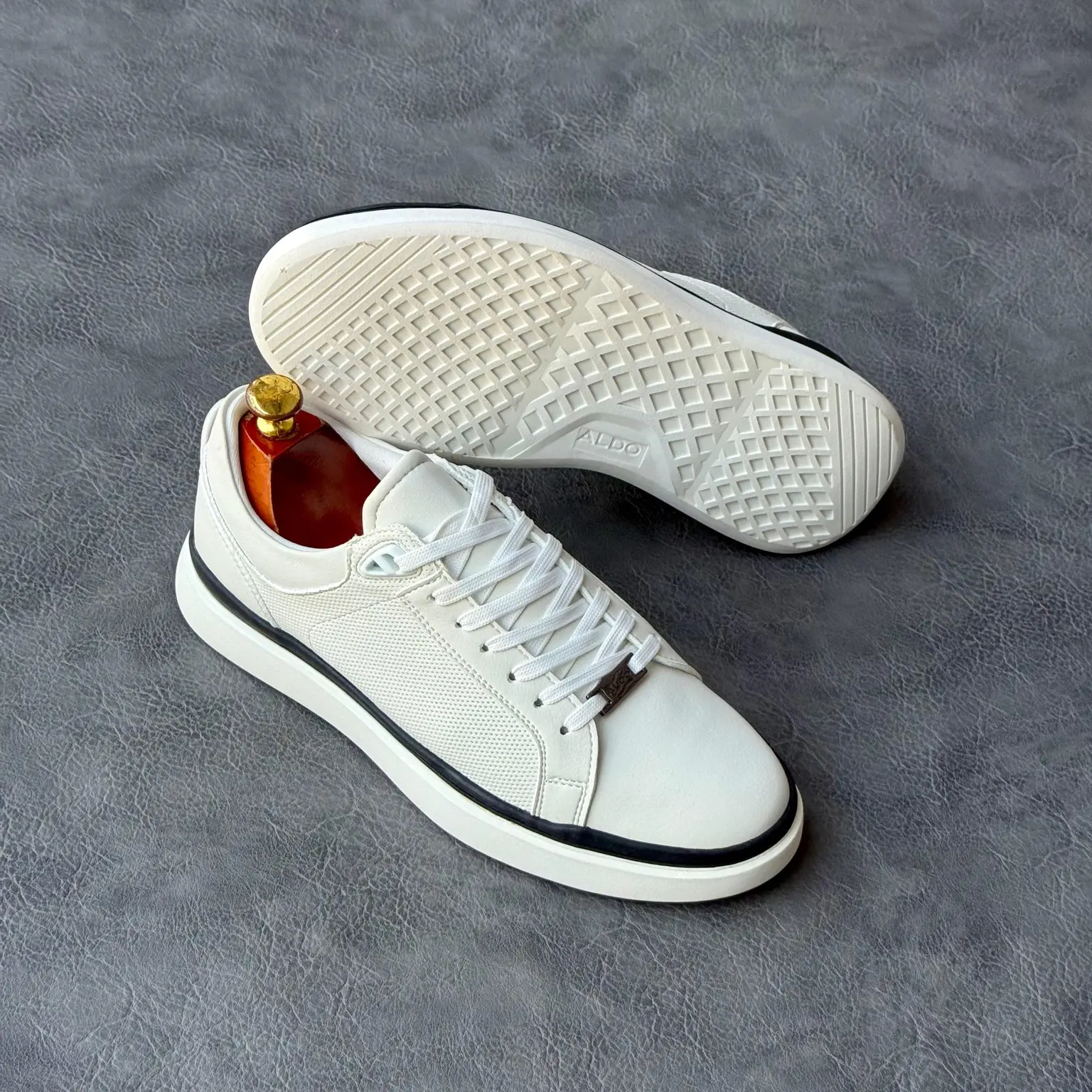 Aldo White Textured Sneaker
