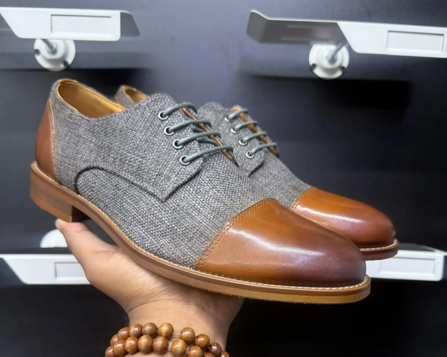 Billionaire Woven Cap Toe Derby Grey