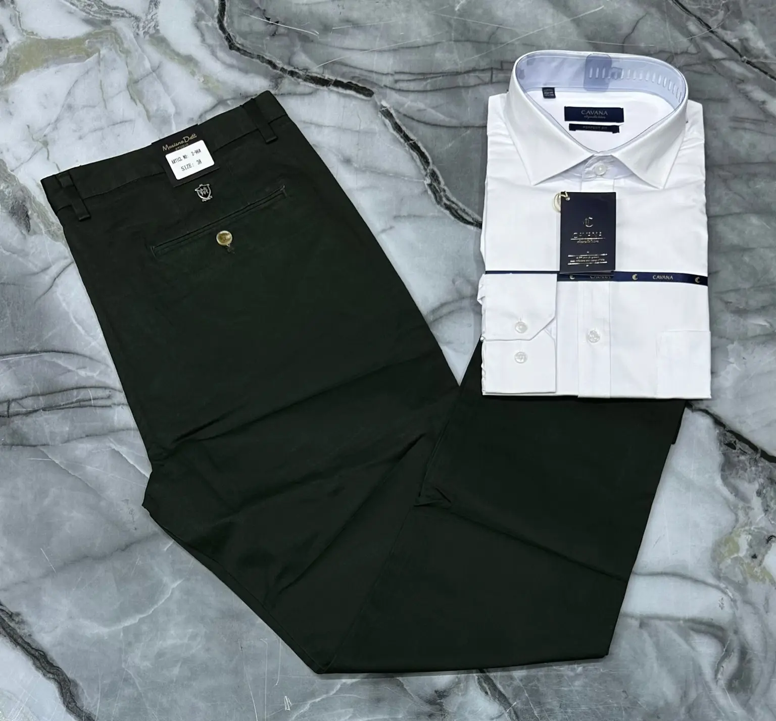 Executive Khaki Trouser & Black Shirt Set