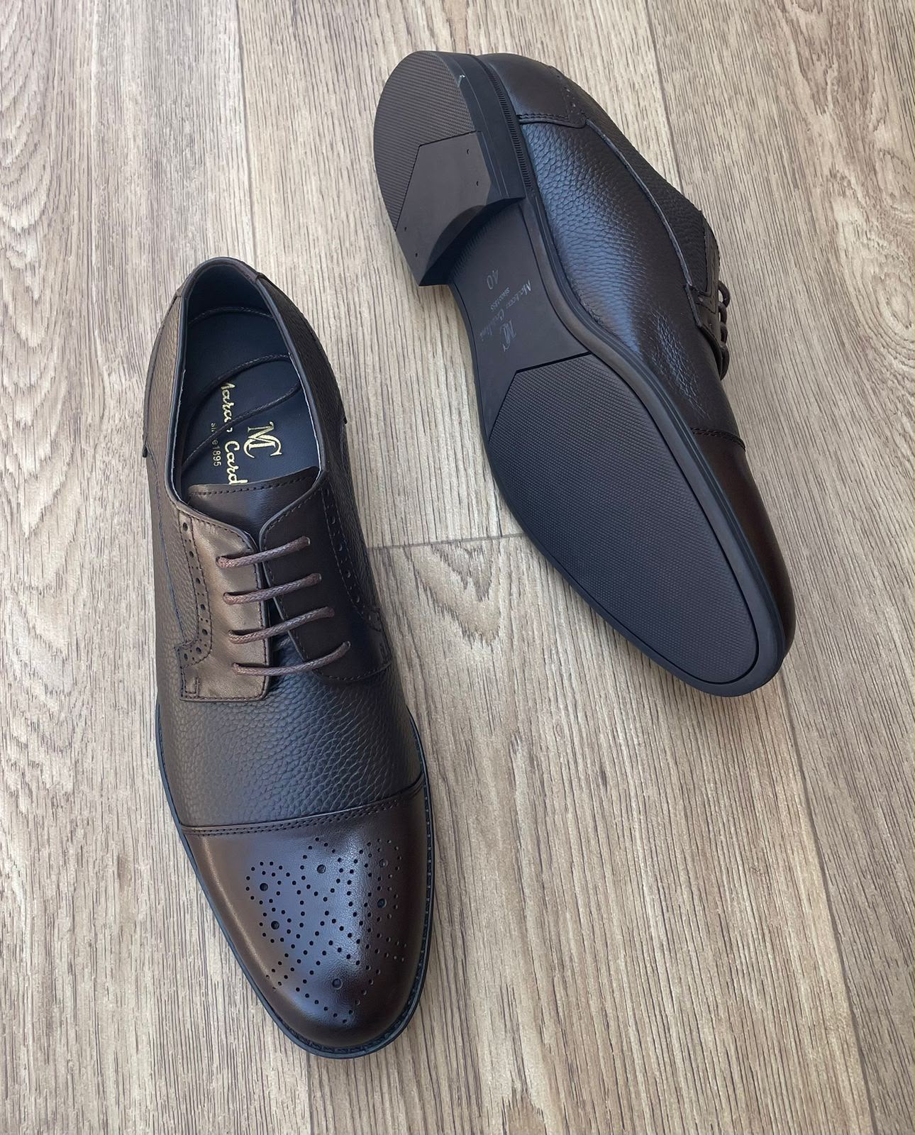 Marcco Cardini Leather Cap Toe Oxford Black Brown